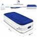 Racdde Pillow Top Twin Air Mattress with Built-in Pump Luxury Custom Beam Airbed Twin Size, Raised Double High Elevated Blow Up Mattress Inflatable Twin Size For Home Camping Travel 