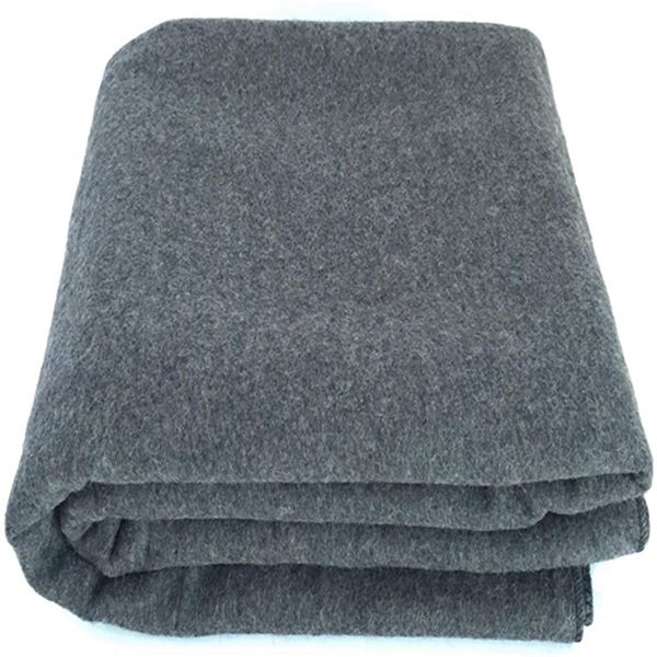 Racdde 90% Wool Blanket, Grey, Warm & Heavy 4.4 lbs, Large Washable 66"x90" Size, Perfect for Outdoor Camping, Survival & Emergency Preparedness Use 