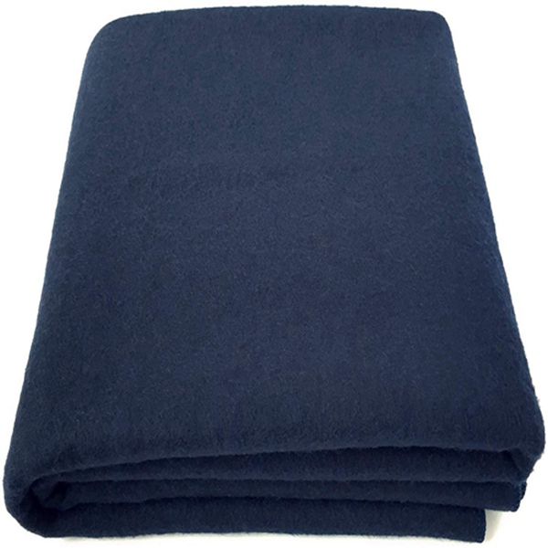Racdde 100% Wool Blanket, Navy Blue, Warm & Heavy 5.5 lbs, Large Washable 66"x90" Size, Perfect for Outdoor Camping, Survival & Emergency Preparedness Use 
