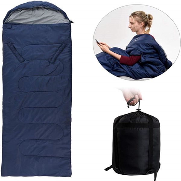 Racdde Sleeping Bag Lightweight & Waterproof for Adults & Kids Cold Weather, 4 Season Rectangular Sleeping Bags Great for Indoor & Outdoor Use Hiking Backpacking Camping Traveling with Compression Sack 