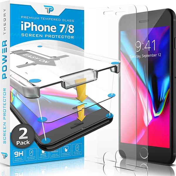 Racdde iPhone 8 / iPhone 7 Glass Screen Protector [2-Pack] with Easy Install Kit [Premium Tempered Glass] 