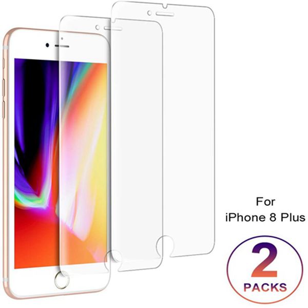  iPhone 8 Plus/iPhone 7 Plus Screen Protector by Racdde, 2 Pack 9H Hardness 3D Touch Shockproof Anti-Scratch, Tempered Glass for iPhone 7 Plus and iPhone 8 Plus 