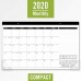 Racdde 2020 Desk Calendar, Desk Pad, 17-3/4" x 11", Compact, Black/White (SK1400) 