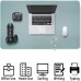 Dual-Sided Desk Pad Office Desk Mat, Racdde Ultra Thin Waterproof PU Leather Mouse Pad Desk Blotter Protector, Desk Writing Mat for Office/Home (Light Blue/Silver, 31.5" x 15.7") 