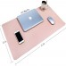 Racdde Multifunctional Office Desk Pad, Ultra Thin Waterproof PU Leather Mouse Pad, Dual Use Desk Writing Mat for Office/Home (31.5" x 15.7", Pink) 
