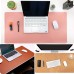 Racdde Eco-Friendly Natural Cork & Leather Double-Sided Office Desk Mat 31.5" x 15.7" Mouse Pad Smooth Surface Soft Easy Clean Waterproof PU Leather Desk Protector for Office/Home Gaming (White+Cork) 