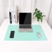 Racdde Multifunctional Office Desk Pad, Ultra Thin Waterproof PU Leather Mouse Pad, Dual Use Desk Writing Mat for Office/Home (31.5" x 15.7", Green-Blue) 