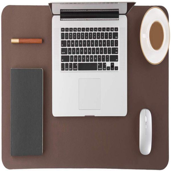 Racdde Genuine Leather Desk Pad, Office Desk Mat Blotter on top of desks, Large Computer Desk Mat, Waterproof Non Slip Desk Pad Protector for Office and Home (Brown, 17x35 inches) 