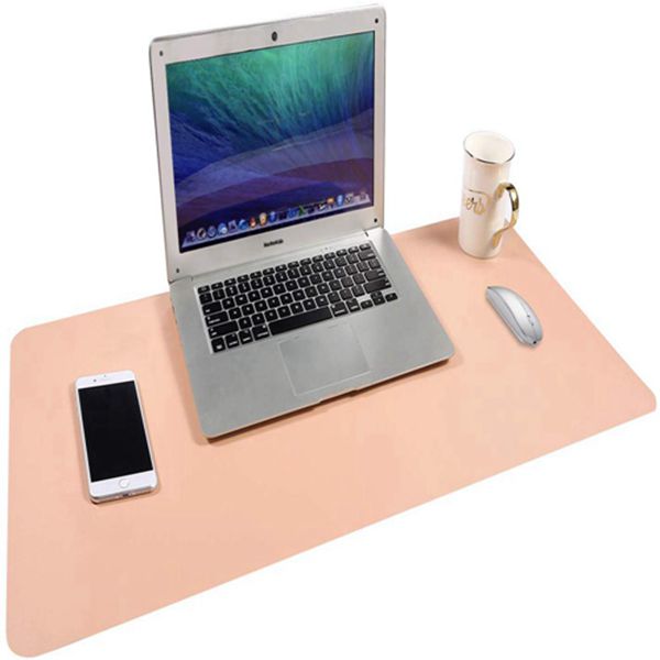 Racdde Multifunctional Office Desk Pad, Dual Sided PU Leather Mouse Pad, Thin and Waterproof Desk Blotter Protector, Desk Writing Mat for Office/Home (Pink, 31.5" x 15.7") 