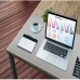 Racdde Desk Pad Protector 35" x 18", PU Leather Desk Mat Blotters Organizer with Comfortable Writing Surface(Light Grey)