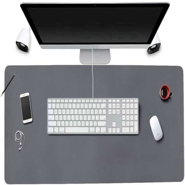 Racdde Desk Pad for Office Home 33" x 14",PU Leather Waterproof Large Desk Writing Mat Organizer,Multifunctional Ultra Thin Dual Use Desk Blotters Mouse Pad Protector 