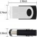 Racdde Wholesale Bulk USB Flash Drive 1GB Flash Drive 100 Pack Custom Logo Thumb Drive Flash Drives Swivel Memory Stick, Black 