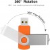 Racdde 10 Pack 4 GB USB Flash Drive 4gb Flash Drives Keychain Thumb Drive Swivel Memory Stick Orange 