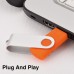 Racdde 10 Pack 2GB Flash Drive 2gb USB Flash Drive Thumb Drive Memory Stick Swivel Pen Drive Keychain Design Orange 