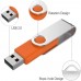 Racdde 10 Pack 2GB Flash Drive 2gb USB Flash Drive Thumb Drive Memory Stick Swivel Pen Drive Keychain Design Orange 