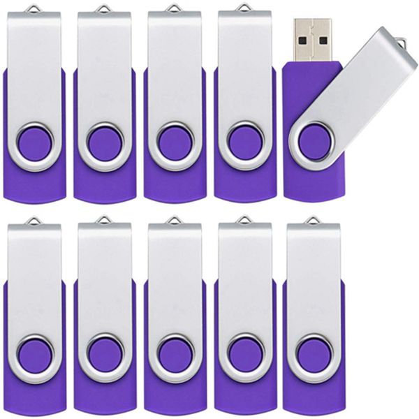 Racdde 10PCS 1GB USB 2.0 Flash Drives Pen Drive Memory Stick Thumb Drive USB Drives, Purple 