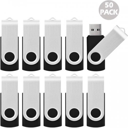 Racdde 50pcs 16 GB USB Flash Drive 16gb Bulk Flash Drives 50 Pack Thumb DriveSwivel Memory Stick Jump Drive, Black 