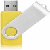 Racdde Flash Drive 2GB 10 Pack USB 2.0 Swivel Memory Stick Bulk Thumb Drive Keychain Pen Drive 2GB Jump Drive with LED Indicator, Yellow 