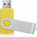 Racdde Flash Drive 2GB 10 Pack USB 2.0 Swivel Memory Stick Bulk Thumb Drive Keychain Pen Drive 2GB Jump Drive with LED Indicator, Yellow 