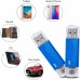 64 GB Flash Drive Racdde 2 in 1,Micro USB + USB Flash Drive 2.0, Memory Stick Dual Thumb Drive 64 GB Pendrive for Android Phone,PC, Laptop,Tablet (Blue,with Logo)