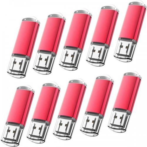 Racdde 10 X 32GB USB Flash Drives Pack 2.0 USB Memory Stick Storage Thumb Disk (32GB, Red) 