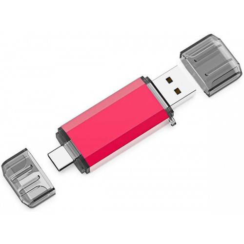 Racdde Dual Flash Drive 128GB USB-C/Type-C/USB3.1 + USB 3.0 OTG Jump Drive for USB C Smartphones, Samsung Galaxy S9, Note9, S8, S8 Plus, LG G6, Google Pixel XL, Tablets and New MacBook, Red 