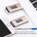 Racdde USB Flash Drive 128G, USB Memory Stick 128GB Jump Drive Thumb Drive 3.0 Flash Drive Compatible for iPhone/iPad/PC/Android Password/Touch ID Protected Flash Drive for iOS/iPhone (128G Gold) 