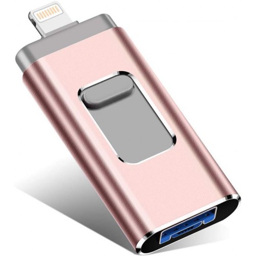 USB Flash Drive Photo Stick 256GB for iPhone, iPhone External Memory for iPhone, Android, PC Photos and Mobile Phone and Computer Compatible 3.0 Flash Drive Racdde (XT-256GB, Pink) 