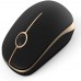 Racdde 2.4G Slim Wireless Mouse with Nano Receiver MS001 (Black and Gold) 