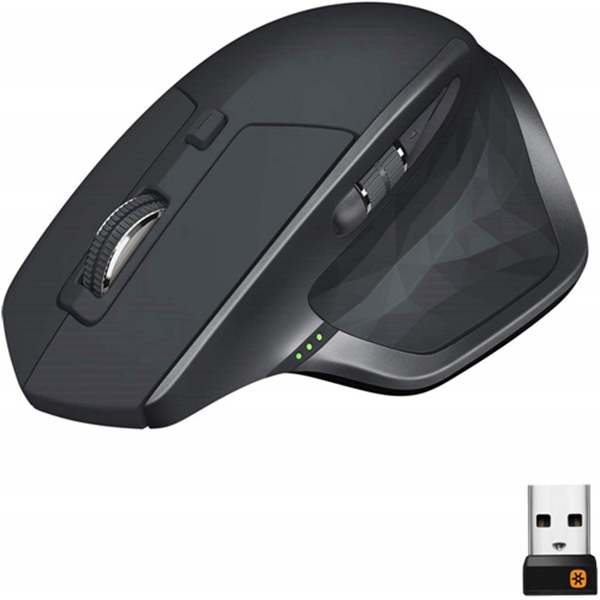 Racdde MX Master 2S Wireless Mouse – Use on Any Surface, Hyper-fast Scrolling, Ergonomic Shape, Rechargeable, Control up to 3 Apple Mac and Windows Computers (Bluetooth or USB), Graphite 