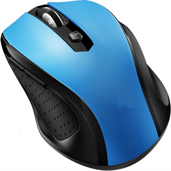 Racdde MM057 2.4G Wireless Portable Mobile Mouse Optical Mice with USB Receiver, 5 Adjustable DPI Levels, 6 Buttons for Notebook, PC, Laptop, Computer, MacBook - Blue 