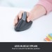 Racdde MX Vertical Wireless Mouse – Advanced Ergonomic Design Reduces Muscle Strain, Control and Move Content Between 3 Windows and Apple Computers (Bluetooth or USB), Rechargeable, Graphite 