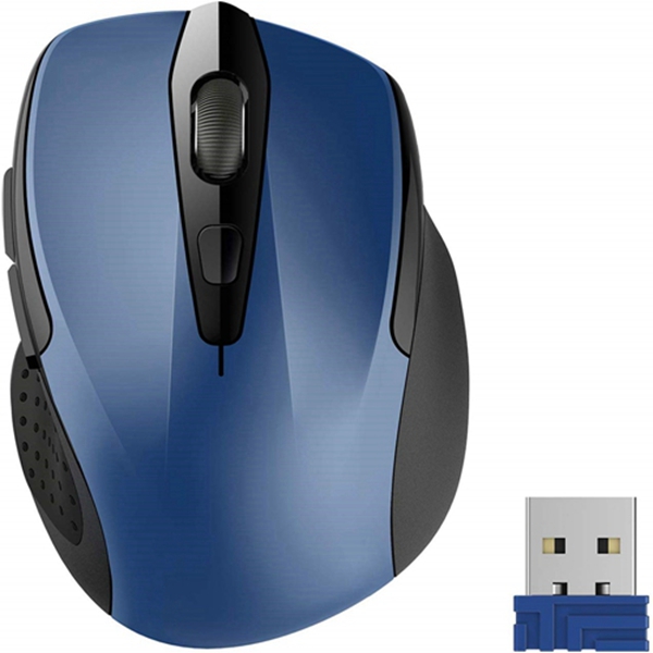 Racdde Pro 2.4G Ergonomic Wireless Optical Mouse with USB Nano Receiver for Laptop,PC,Computer,Chromebook,Notebook,6 Buttons,24 Months Battery Life, 2600 DPI, 5 Adjustment Levels 