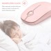 Racdde Comb 2.4G Slim Wireless Mouse with Nano Receiver, Less Noise, Portable Mobile Optical Mice for Notebook, PC, Laptop, Computer, MacBook (Pink) 