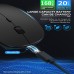 Racdde Rechargeable Wireless Mouse, 2.4Ghz Silent Computer Office Portable Slim Optical Mouse with USB Receiver Type-C, 3-Level Adjustable DPI for Laptop, Computer, MacBook, Notebook, PC (Black) 