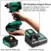 Racdde Cordless Impact Driver Brushless Motor ¼" 3097 in.lbs 4 Speed with 2 x 3.0Ah Battery and 1 x 30 mins Fast Charger ET02C 
