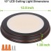 13 inch Oil Rubbed Bronze LED Ceiling Flush Mount, 3000K/4000K/5000K Switch 1365LM, 180W Incandescent Equivalent,CRI90 LED Round Ceiling Light Fixture for Bathrooom Bedroom Dining Room Office 