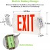 Racdde Ultra Slim Red Exit Sign, 120-277V Double Face LED Combo Emergency Light with Adjustable Two Head and Backup Battery - 4 Pack 