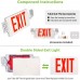 Racdde Ultra Slim Red Exit Sign, 120-277V Double Face LED Combo Emergency Light with Adjustable Two Head and Backup Battery - 4 Pack 