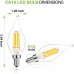 Racdde E12 Candelabra LED Bulb, Bent Tip Chandelier Light Bulb, 350LM, 2700K Soft White, 4.5W=40W, Dimmable, UL Listed (6 Pack) 