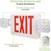Racdde Red Exit Sign Double Face LED Combo Emergency Light with Adjustable Two Head and Backup Battery - 2 Pack 