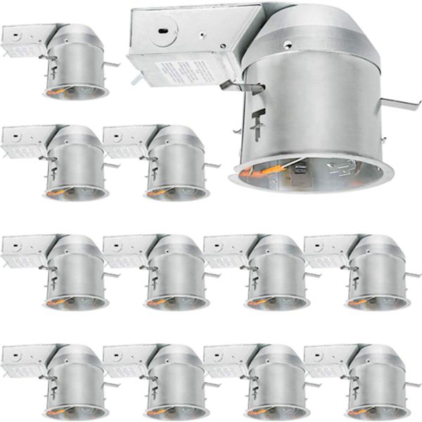 Racdde 12 Pack 4 Inch Recessed Lighting Housing Remodel, Shallow Type Airtight IC Can Housing with TP24 Connector for LED Recessed Downlight Retrofit Kit, Recessed Light, ETL Listed 