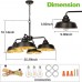 Racdde 4-Light Chandelier, Oil Rubbed Bronze Vintage Farmhouse LED Dining Room Ceiling Lights Dimmable (Bulbs Included) with ETL Listed for Kitchen, Living Room and Foyer 