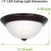 Racdde 19W ORB LED Ceiling Flush Mount, 1100LM, 3000K, 100W Incandescent Equivalent, 11 inch LED Round Ceiling Light Fixture with Frosted Swirl Glass Shade for Bathroom Bedroom Dining Room-2 Pack 