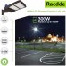 Racdde High-Volt 300W LED Parking Lot Light with Photocell, 39000lm 5000k Outdoor Waterproof Pole Mount Light for Large Area Lighting [1000w Equivalent] Arm Mount DLC Complied 