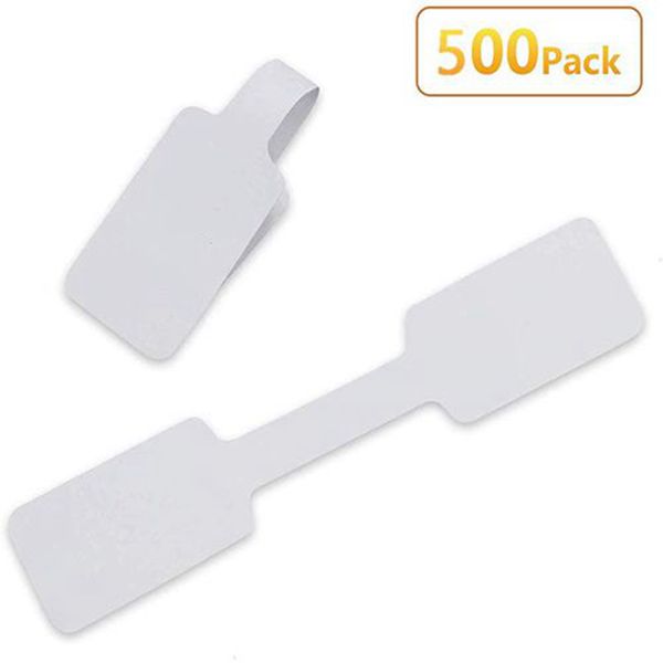 Racdde 500 Pieces Blank Jewelry Price Tags Stickers, Jewelry Identification Stickers, White Labels for Jewelry Display, Rectangle Shape 