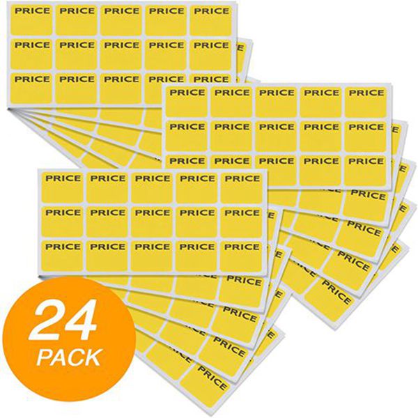 Racdde Super Great Yellow Price Mark Label Stickers - Great for School, Home & Office – 180 Labels Per Pack - (2-Pack) 