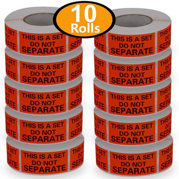 Racdde 10 Rolls/5000 Labels,This is a Set Do Not Separate,Fluorescent Red FBA Packing Labels(1" x 2") 