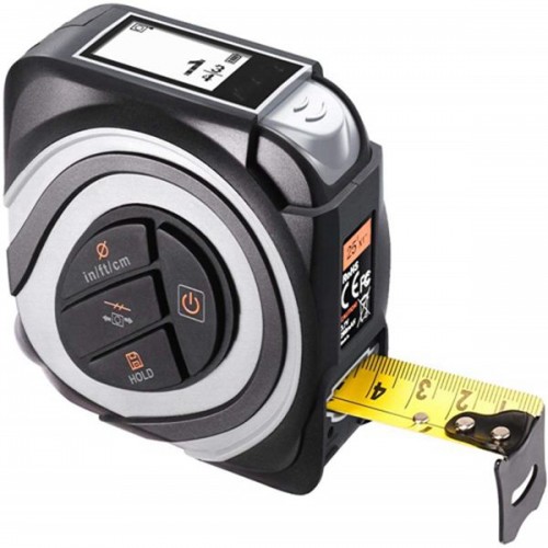Racdde Digital Tape Measure 16Ft M/In/Ft Rechargeable with Large Backlit LCD, Auto-lock, 10 Data Store, Rezero Button, Recalibration, Relative measurement, USB Charging Cable Included  