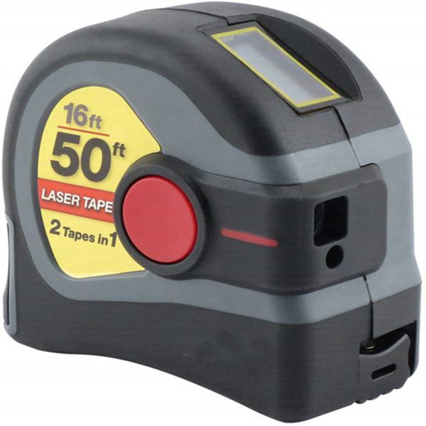 Racdde 2-in-1 Laser Tape Measure, LCD Digital Display, 50’ Laser Measure, 16’ Tape Measure 